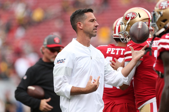 San Francisco 49ers huvudtränare Kyle Shanahan ser ut att förbli ödmjuk framåt